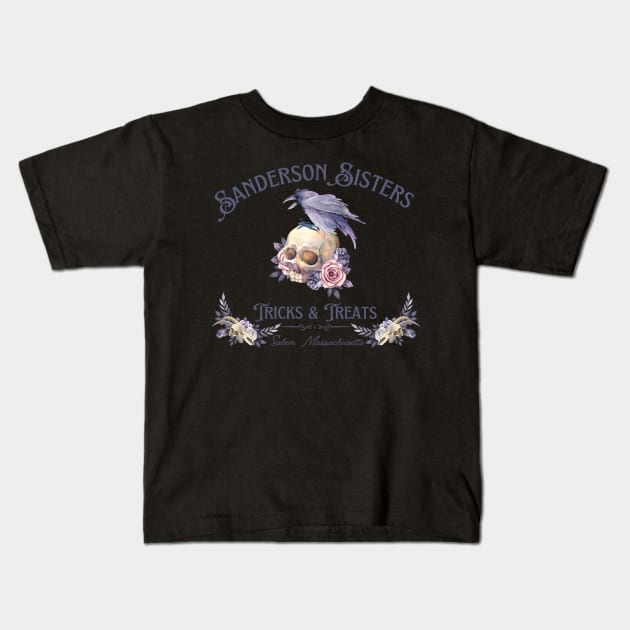 Sanderson Sisters Tricks and Treats Kids T-Shirt by MalibuSun